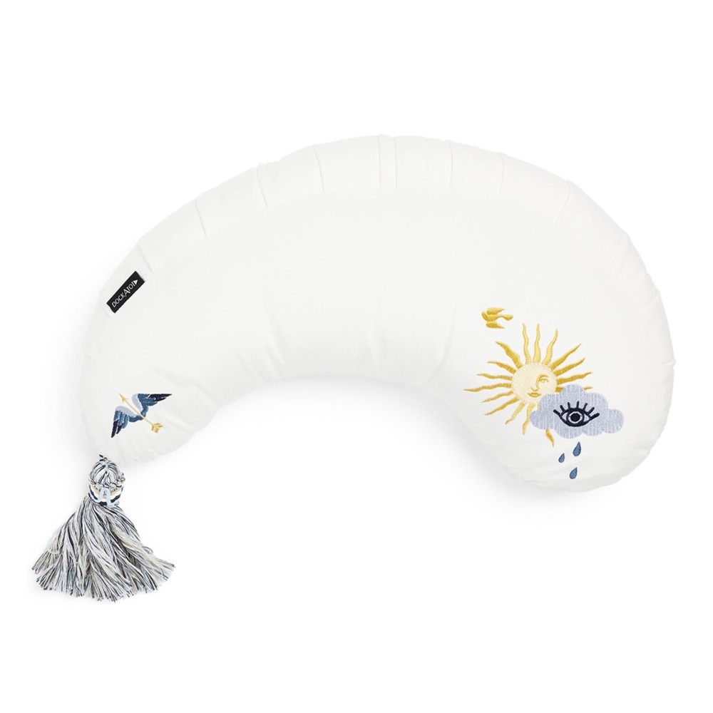 LIKE NEW DOCKATOT La Maman Wedge Nursing Pillow Embroidered Skies Breastfeeding